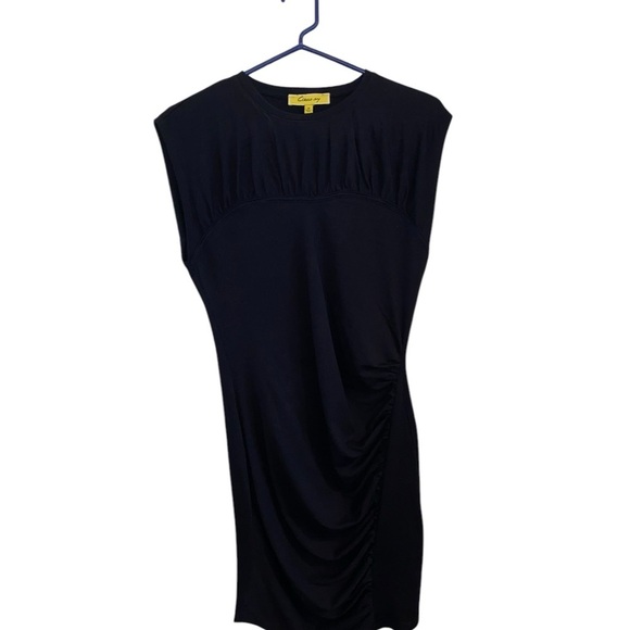 Circus NY black Kendal Mini Cinched Tee Slit Dress Fitted body con LBD casual - Picture 3 of 9